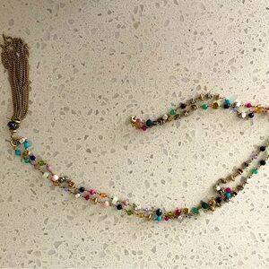 Women’s multicolored long necklace with tassel